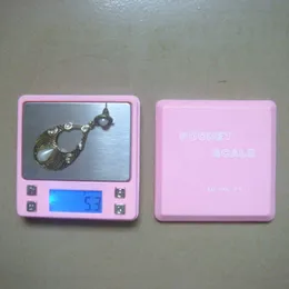 0,01g 200g rosa digitala smycken mini fickskala för guld som väger gramskala 210927