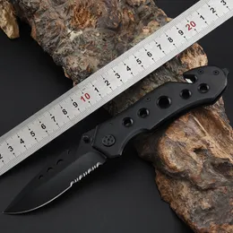 도매 캠핑 접이식 칼 검은 야외 낚시 사냥 나이프 스테인레스 스틸 포켓 칼 전술 생존 칼 무료 배송