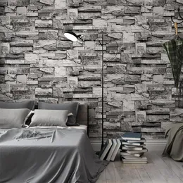 Bakgrundsbilder Tegelmönster Hem Vattentät Modern 3D Sten Bakgrund för vardagsrum Sovrum Stackad Wallcovering