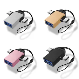 High Quality Mini USB 3.0 Female to Type C and Micro Male OTG Adapter Portable Connectors Converters Cell Phone Accessories