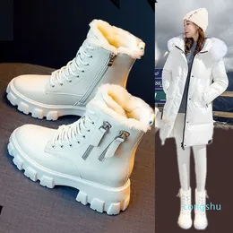 2021 winter Fashion Martin boots women with British wind and short Increased buskin Add cotton boot size 35-40 22