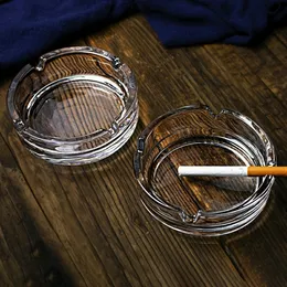 Creative Round Shape Glass Ashtray Fashion Exquisite Craft Dekoration Present Enkel Hem Vardagsrum Dekoration Ashtrays