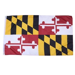 Maryland State Flag MD State Flag 3X5FT Banner 100D 150X90cm Polyester Brass Grommets Anpassad flagga, Gratis frakt SN5131