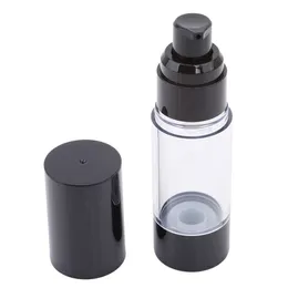 Alta Qualidade Plástica Portátil Airless Garrafa de Tratamento Cosmético Bomba Viagem Vazio Container Frasco de Perfume Boné Preto