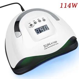 114W UV LED SUNX7 MAX 57 PCS Lampada Perline Essiccatore Per Tutti I Tipi Gel Polish Timer Sensore Automatico Manicure Strumenti Unghie Artistiche