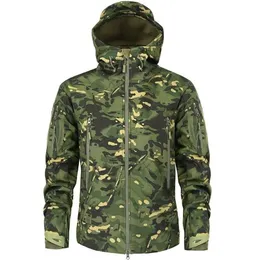 Caminhadas Jaquetas do Exército Homens Camuflagem Tático Militar Autumn Winter Shark Shew Shell Macio Waterproof Windbreaker 211126