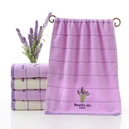 Towel One Piece High Quality 100% Cotton 34*75cm Lavender Face Soft Absorbent Romatic Lovers Gift Bath Accesory