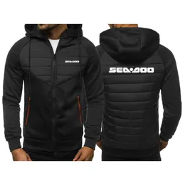 Men's Jackets Sea Doo Seadoo Moto 2021 Winter Custom Short Cotton Hooded Jacket Printed Stitching Splicing Clothing