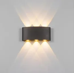 IP65 LED Vägglampa Aluminium RGB Utomhuslampor Vattentät Garden Staket Inomhus Mode Väggar Lampa Till Sovrum Bedside Vardagsrum Trappor