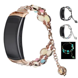 Lysande pärlband för Samsung Gear Fit2 Pro Luxury Armband Wirstbands Smycken Vaktband Smart Tillbehör Dropshiping