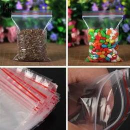 Clear Plastic Packaging Bags Red Grip Self Seal Resealable Zipper Bag Mini Jewelry Bead Pouch
