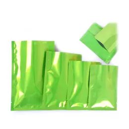 200個の緑の開いた上部のアルミホイルの袋の熱真空シールの涙のノッチパッケージの袋のための袋の袋の乾燥フルーツの雑貨