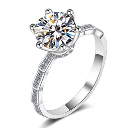 Damskie pierścienie Kryształ Diament Ring Wedded Plated 18k Gold Snake Six Claw Lady Cluster Style Band