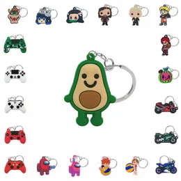 20 sztuk / partia Keychain Cartoon PVC Key Chain Chain Holder Moda Charm Tryckets Klawisze Dekoracji Dzieci Prezent Party Favor G1019