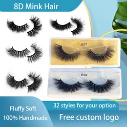 Newest 25MM 3D Mink Eyelashes False Eyelashes 100% Eyelash Extension 5d Mink Lashes Thick Long Dramatic