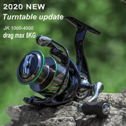 Baitcasting-Rollen Schräges Mikro-Wurf-Spinnrad JK Angelrolle Drag Max 8 kg Karpfengerät 2021 Leichte Drehteller-Meeresrute