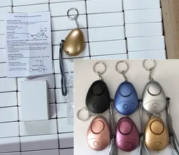 Nytt självförsvar 130db larm med LED-ljus Keychain Alarm Girl Kvinnor Gamla Människor Personligt Larm Partihandel