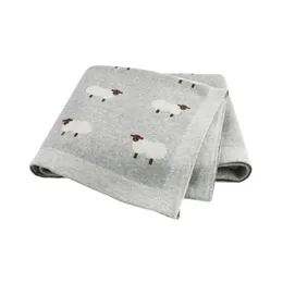 Koce dziecięce Dzianiny Newborn Swaddle Wózek Pościel Wrap Cartoon Alpaca Infantil Chłopcy Dziewczyny Odbieranie Koc Dzieci Kołdry 210309