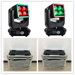 6st med flygväska RGBW LED-rörligt huvud 4 x 40 W 4 i 1 ZOOM LED Moving Head Lights Super Beam LED Moving Head Light med ZOOM