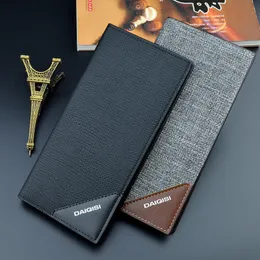 Wallets Men's Wallet Long Vertical Three-story Fashionable Youth Soft Multi-card Position Large Banknote Suit Bag