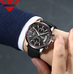 2022NIBOSI Men Watches Top Brand Luxury Male Leather Waterproof Sport Quartz Chronograph Military Wrist Watch Clock Relogio Masculino