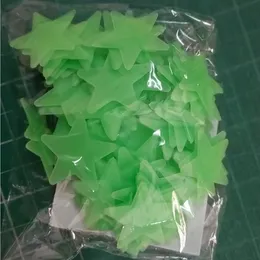 300pcs 3D звезды светятся в темных стенах наклеек световых флуоресцентных стен наклейки для детской детскую комнату для спальни потолочный декор дома DH5811