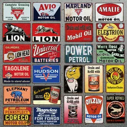 Motor Öl Vintage Metall Malerei Zinn Zeichen Garage Plaque Pub Wand Pub Cafe Auto Home Art Decor Retro Tier Poster