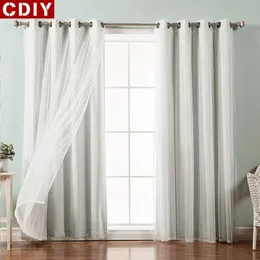 CDIY Solid Only Blackout Curtains For Living Room Bedroom Window Curtains Kitchen Curtain Thick Curtains Drapes Panel Finished 210712