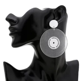 Dingle ljuskronor mode retro cirkel dropp örhängen europeiska och amerikanska vinylrekord runt enkla personlighet vilda damer temperament