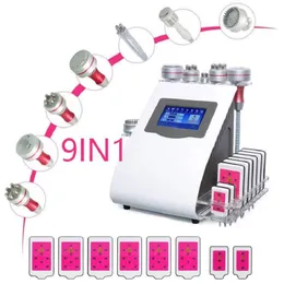 9 i 1 Unoisionetion Cavitation Radio Frekvens Slimming Machine Hud Åtdragning Vakuum Kall Fotonlaser 6 Big 2 Liten Celluliter Avlägsnande