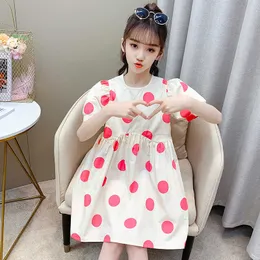 Kızlar Polka Dot Elbise Yaz Moda Kısa Kollu Elbise Giyim Çocuk Bebek Prenses Elbise Çocuk Giyim Toptan Q0716