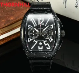 mens multi functional oval shape watches leather strap wristwatches big designer sapphire super luminous watch