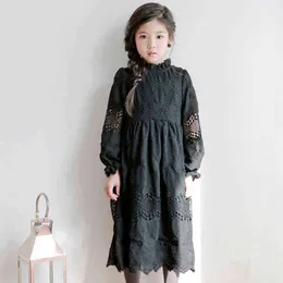 Детское платье принцессы мода детские платья для девочек бальное платье малыша подростки одежда девушки вечеринка черное кружевное платье 4-14YRS G1129