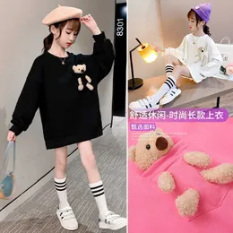 Kids Clothes Girls Halloween Cute Loose Korean Style Sweater Dress Spring Autumn Long Sleeves Teenage Girls Clothes 10 12 Year Q0716