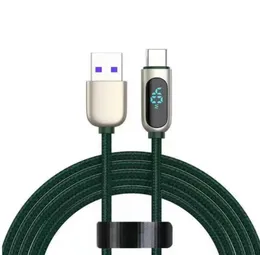 40W 60W 100W 5A 5A USBC do USB Cable Cable PD Szybkie ładowanie 3.0 Type-C Kabel z LED dla Xiaomi Huawei Samsung Połącz sznurka do ładowania