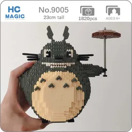 HC 9005 Anime My Neighbor Totoro Cat Animal Pet 3D Model 1820pcs DIY Mini Diamond Blocks Bricks Building Toy for Children no Box H0824
