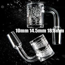 Newest Hand Grinder Machine 2mm Thick Domeless Quartz Banger Nails OD 25mm Flat Top Backwoods Pattern Bangers 90 Degree 10mm 14mm 18mm Male Female TC01-06