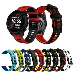 20/22mm Straps Double Color Match Watchband Sport Silicone Band for Samsung Galaxy Watch Active 2 Huawei GT2 Watch Band Garmin