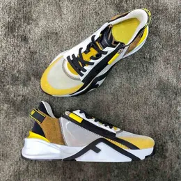 Coppia # 36-46 Taglia Scarpe casual di design di marca Flow Sneakers sportive Sneaker con zip in nylon multicolore Scarpa bassa in vera pelle Scarpe da ginnastica Runner Slip-on Lettering in rilievo