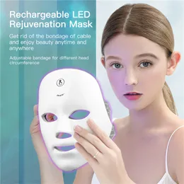 7 Farben Licht LED Gesichtsmaske Hautverjüngungsmaske Phototherapie Gesichtspflege Schönheit Anti Akne Faltenentfernung SkinTighten