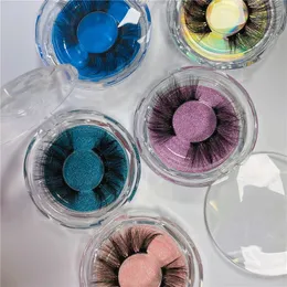 Wholesale makeup 3D Mink False Eyelashes 25mm Long Lasting Lashes Natural Round Box Packaging