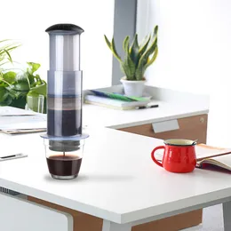 Filterglas Espresso Kaffebryggare Portable Cafe Franska Press Cafecoffee Pot för Aeropress Machinepressed 210607