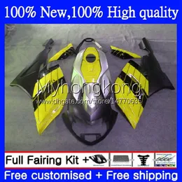 Fairings Kit för BMW K 1200S K1200 S K 1200 Gul Blk S K1200s 05 06 07 08 09 10 Kroppsarbeten 4NO.49 K1200-S 05-10 K-1200S 2005 2006 2008 2008 2009 2010 Fullständig kropp + Tankskydd