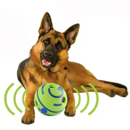 Dog Toy Fun Giggle Dźwięki Ball Pet Cat S Silicon Skoki interaktywne Trening dla małych dużych S 211111