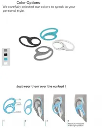 4 färger silikon behållare Bluetooth headset Anti-drop hållare hörlurar säkerhetsbälte headset skyddskåpa vit grå svart blå