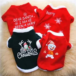 Christmas Warm Pet Autumn Winter Sweater Soft Clothes for Dog Jacket Santa Claus Printed Fleece Cute Puppy Clothes Cat Dogs Sweatshirt