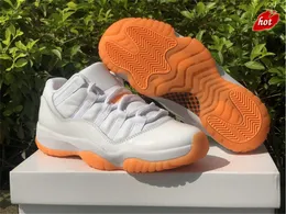 Обувь для похода обувь подлинность 11 низких WMNS Яркие цитрусовые женщины White Orange Real Carbon Fiber Original Sports US5-11