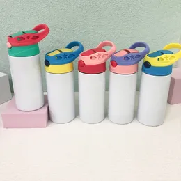 Flip Top Bottles 12oz sublimering Tumbler Straight Pacifier Cup rostfritt stål Baby Sippy Cups Milk Mug