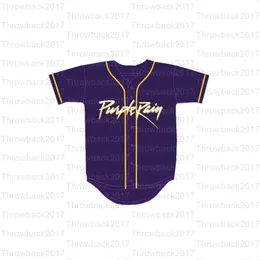 Prince Tribute Purple Rain Baseball Jersey with Patch Stitch Custom Your Name & Number Movie Jersey