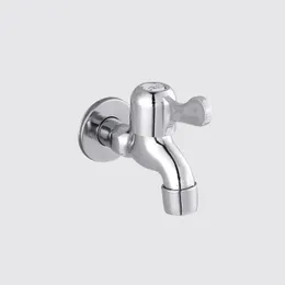Bathroom Sink Faucets Double Function Washing Machine Water Tap Wall Mount Bibcocks Mixer Chrome Finish Balcony Bathroomr1